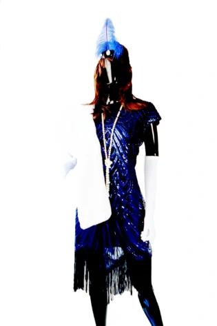 BLUE SEQUINNED FLAPPER DRESS
