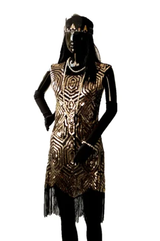 GOLD SEQUINNED FLAPPER DRESS