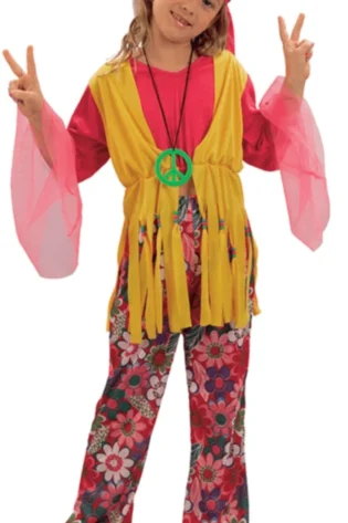 1960S HIPPY WOODSTOCK PANTS AND FRINGED WAISTCOAT