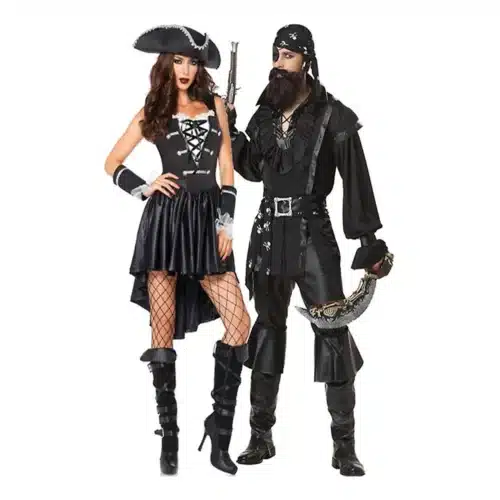 Man and woman in pirate outfits
