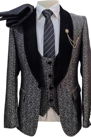 GOLD ON BLACK TUXEDO SUIT