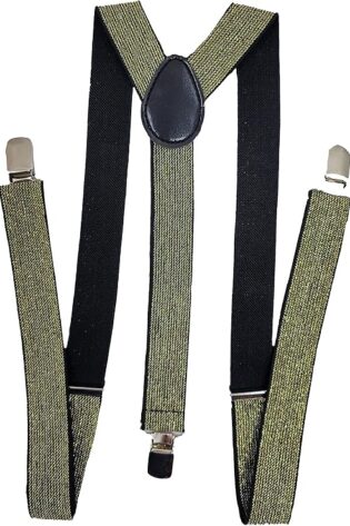 GLITTER SUSPENDERS BLACK AND GOLD