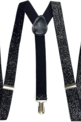 GLITTER SUSPENDERS BLACK