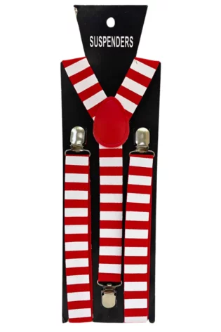 SUSPENDERS RED AND WHITE STRIPE