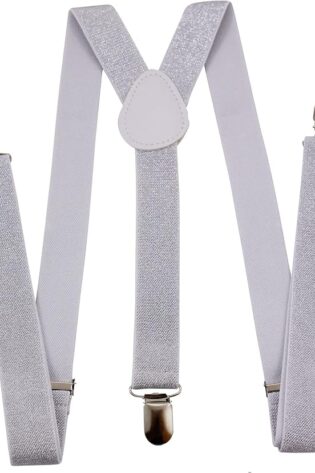 GLITTER SUSPENDERS  SLIVER