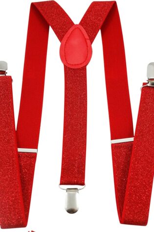 GLITTER SUSPENDERS RED