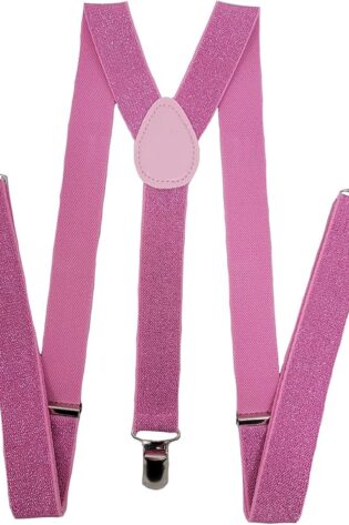 GLITTER SUSPENDERS LIGHT PINK