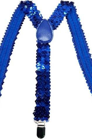 SEQUIN SUSPENDERS ROYAL BLUE