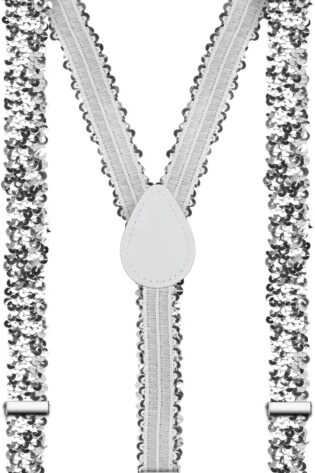 SEQUIN SUSPENDERS SILVER