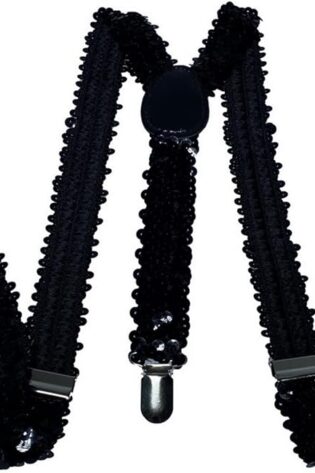 SEQUIN SUSPENDERS BLACK