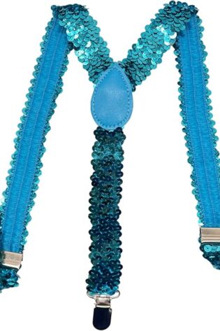 SEQUIN SUSPENDERS  TURQUOISE