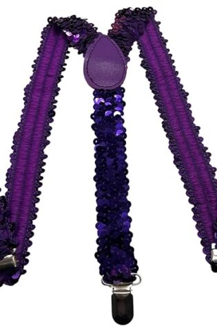 SEQUIN SUSPENDERS  PURPLE