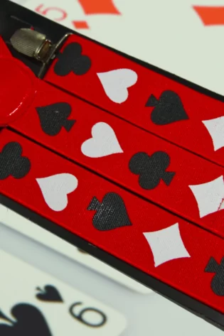 WIDE SUSPENDERS RED PLAYING CARD