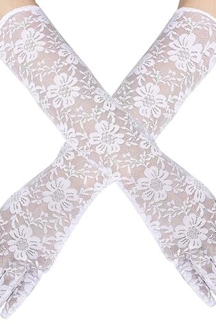 LONG WHITE LACES GLOVES