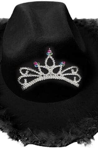 COWGIRL HAT BLACK WITH CROWN