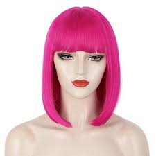 LONG STRAIGHT WIG BRIGHT PINK