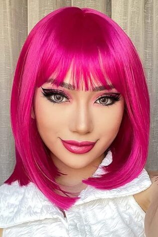 SHORT BOB BRIGHT PINK