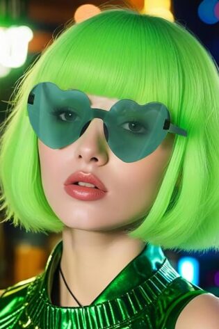 SHORT BOB LIME GREEN