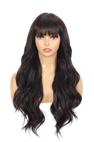 EXTRA LONG WAVY BLACK WIG
