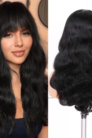 LONG WIG WITH WAVE BLACK