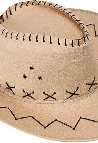 COWBOY HAT LIGHT TAN SUEDE