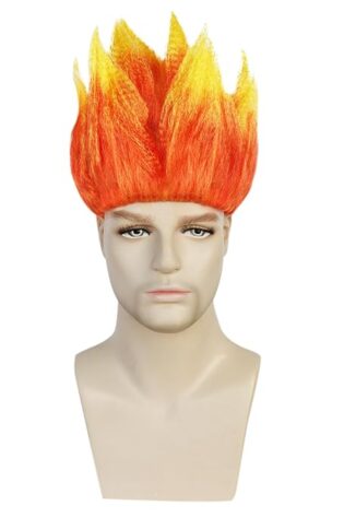 SPIKY GOKU ROCKER WIG ORANGE AND YELLOW