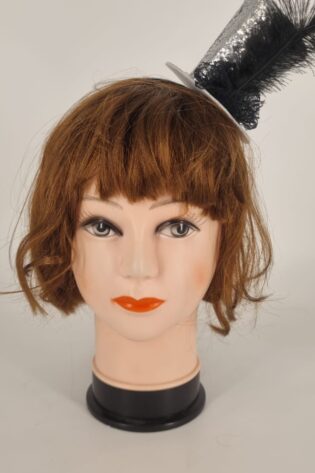 GLITTER TOP HAT ALICEBAND SILVER