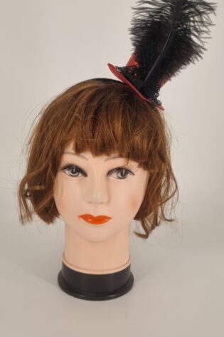 GLITTER TOP HAT ALICEBAND RED