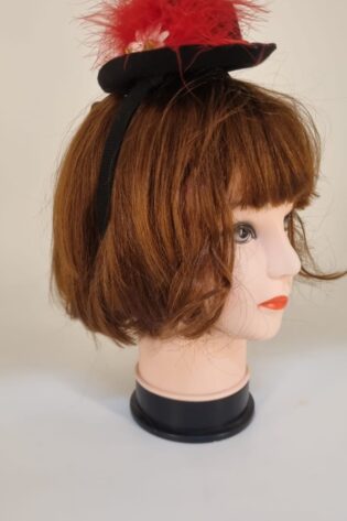 MINI GERMAN HAT ON ALICE BAND BLACK
