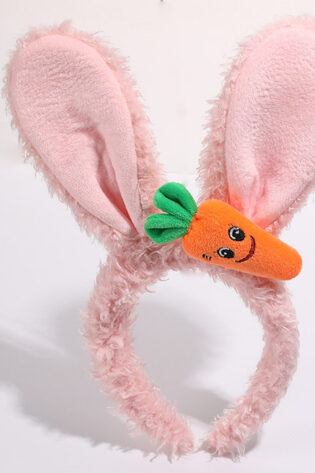 PINK FURRY BUNNY EAR WITH CARROT