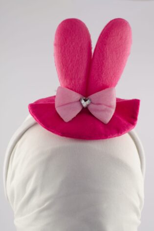 PINK BUNNY EARS WITH A SMALL BOW TIE