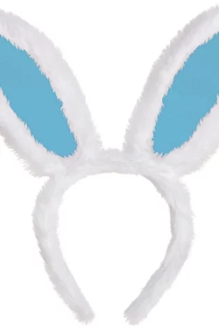LIGHT BLUE AND WHITE BUNNY EARS