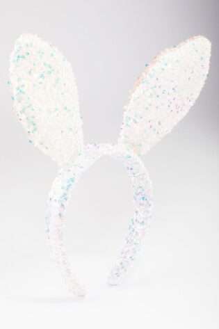 WHITE SEQUIN BUNNY EARS