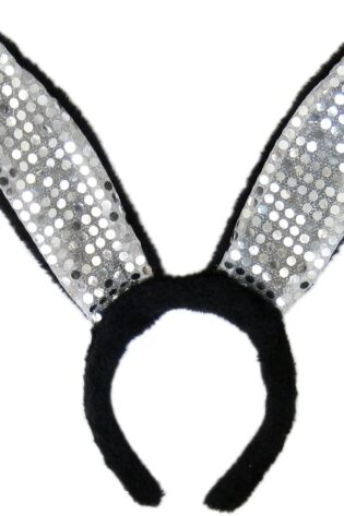 FURRY BLACK SEQUIN BUNNY EARS