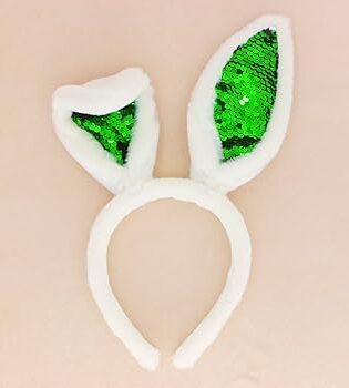 FURRY GREEN SEQUIN BUNNY EARS
