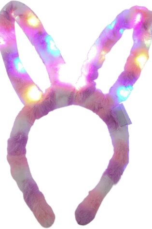 PURPLE WITH MIX COLORS LIGHTING UP BUNNY EARS