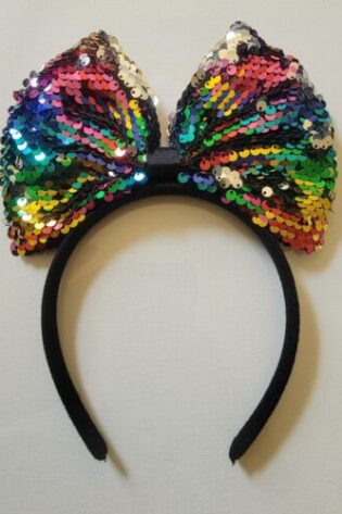 SEQUIN RAINBOW BOW