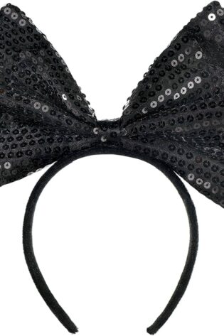 SEQUIN BLACK BOW