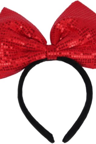 SEQUIN RED BOW
