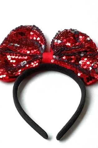 SEQUIN RED BOW