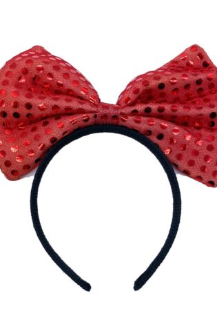 SEQUIN RED BOW