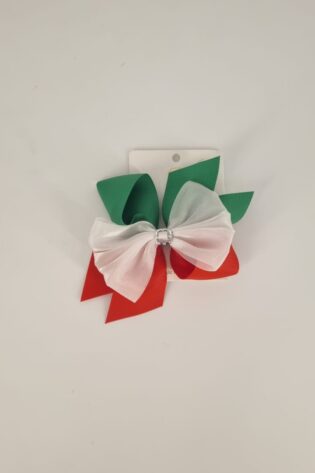 RED WHITE AND GREEN BOW