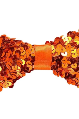 ORANGE SEQUIN BOW TIE
