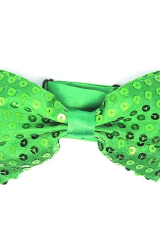 LIME GREEN SEQUIN BOW TIE