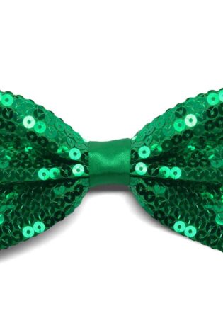 GREEN SEQUIN BOW TIE