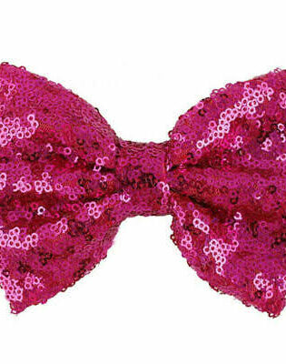 BRIGHT PINK SEQUIN BOW TIE