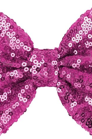 LIGHT PINK SEQUIN BOW TIE