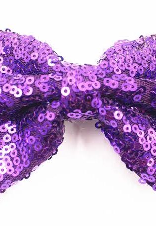 LIGHT PURPLE  SEQUIN BOW TIE