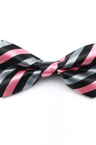 PINK AND BLACK SILVER BOWTIE