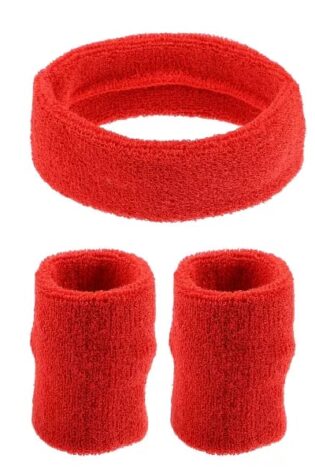 HEADBAND AND CUFFS RED